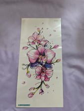 Beautiful Pink Orchid Temporary Tattoo - Delicate Floral Body Art QC-649 