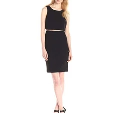 Jessica Simpson BLACK DRESS (Size 14) NEW/NWT Sleeveless ZIPPER CLOSE Mesh LINED