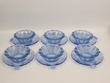 SET SERVIZIO CIOTOLE PIATTINI DESSERT CRISTALLO VETRO Retrò Glass FRUTTA GELATO