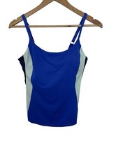 Athleta Womens Coastline Bra Cup Tankini in Cerulean Blue 34 B/C