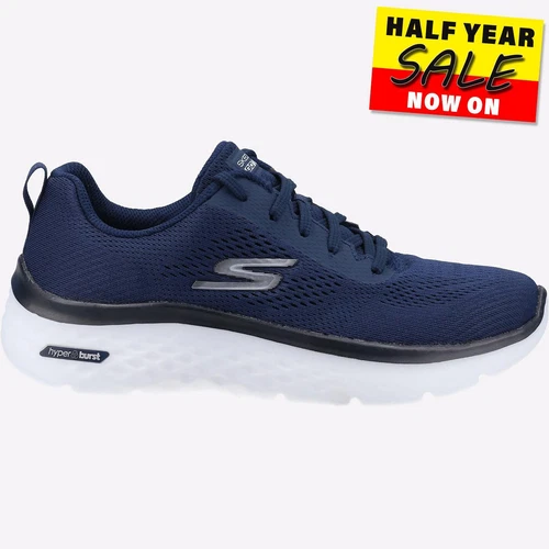Skechers GOwalk Hyper Burst Womens Outdoor Walking Running Trainers Navy