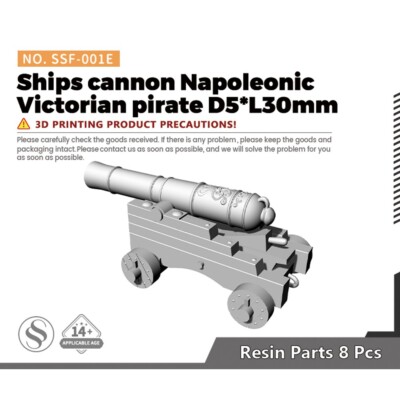 SSMODEL SSF-001E 1/- Ships cannon Napoleonic Victorian pirate D5*L30mm