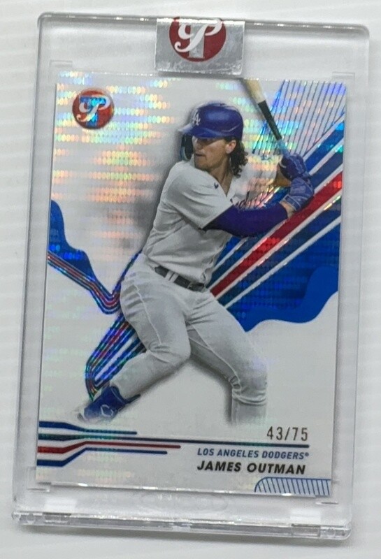 2024 Topps Pristine James Outman Blue Pulsar Refractor #43/75 Dodgers