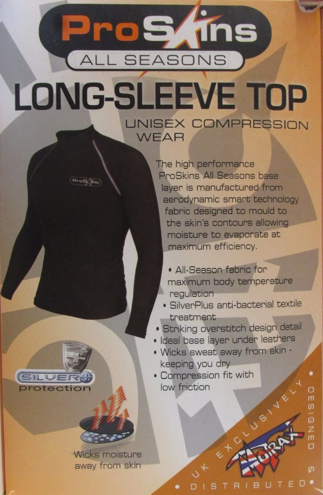 Pro Skins All Seasons Base Layer Wicking Motorcycle Long Sleeve Top PR007 T