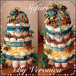 safari baby shower diaper cake