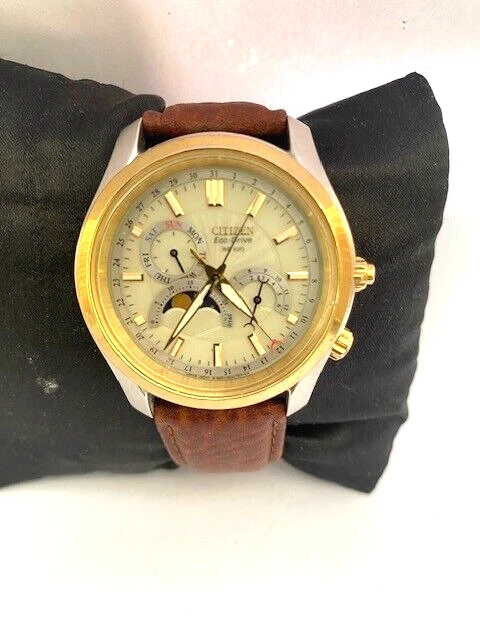 Citizen Herren Eco-Drive Mond Phase Kaliber 8651Leather Armbanduhr AP1024-56P - Bild 2 von 4