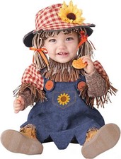 Lil' Cute Scarecrow Pumpkin Patch Fancy Dress Up Halloween Toddler Child Costume