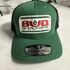 Bud Of California Hat snap back cap Salinas NEW Patch trucker Green Black 420