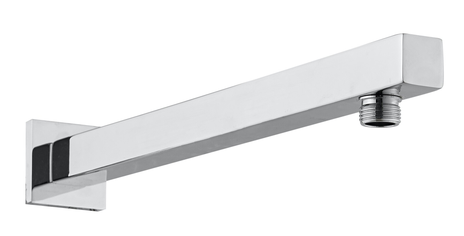 Keenware KSA-008 Square Overhead 345mm Brass Shower Head Wall Outlet Arm; Chrome