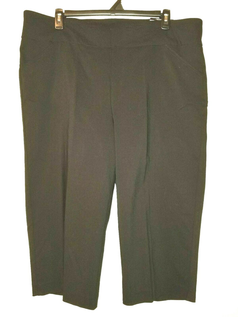 New W/Tag Pull-on Black WORTHINGTON Woman Size 2X Ankle Capri Pants  w/Pockets