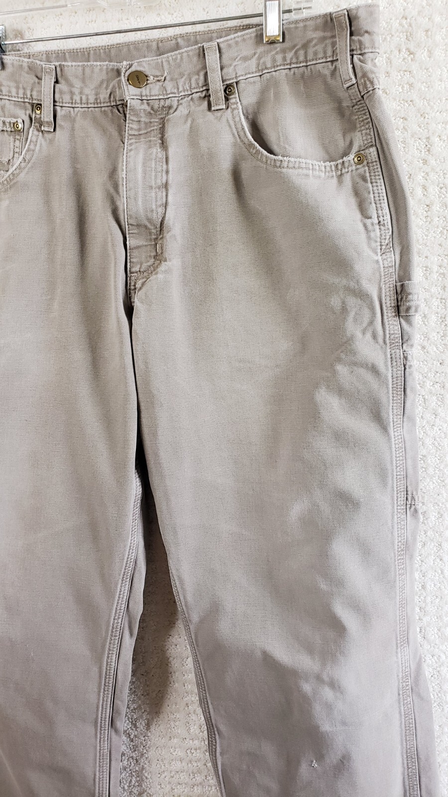 Carhartt Loose Original Fit Canvas Carpenter Pants Men 36 X 32* (29) B159  Green | eBay