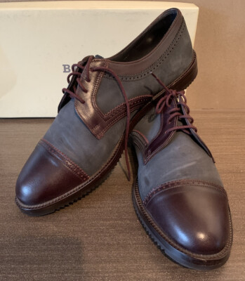 Bally Herrenloafer Budapester  44 / UK 9,5 / Grau Bordorot  sehr hoher Neupreis