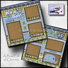 IT'S A BOY baby  2 premade scrapbook pages paper layout 12X12 by cherry 0287