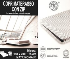 Coprimaterasso Con Cerniera 360° Super King 180x200 Cm - Anti Acari, Traspirante, Profondo 30 Cm - Foto 7