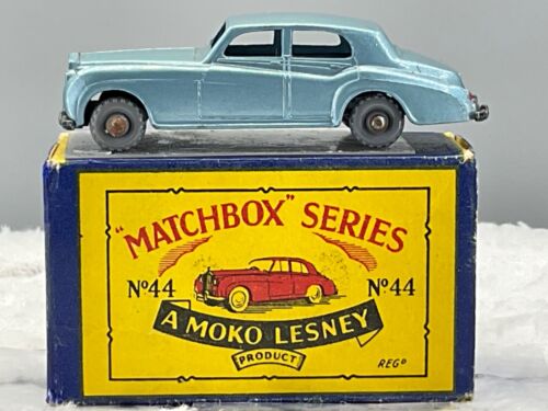 1950's Moko Lesney Matchbox #44 ARolls Royce Silver Cloud,N,Mint in B5 box Ori,. - Afbeelding 1 van 14