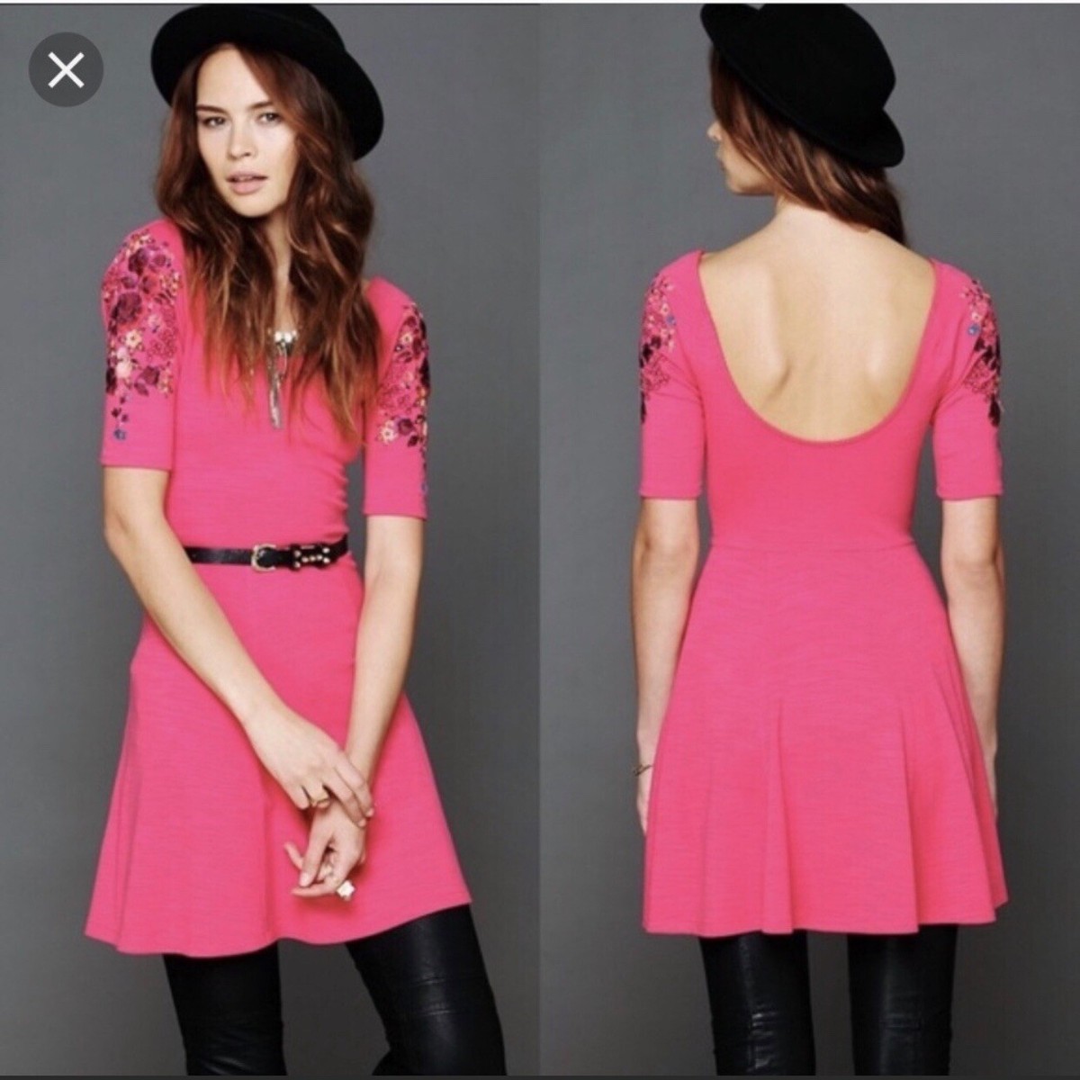 Free People Garden Sleeve Embroidered Dress, Hot Pink Boho Festival Style  Sz Sm | eBay