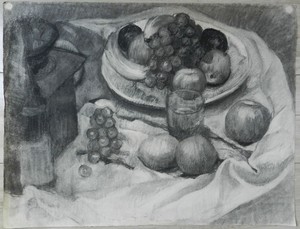 Détails Sur Grande étude Dune Nature Morte 48 X 63 Cm Dessin Ancien 1920