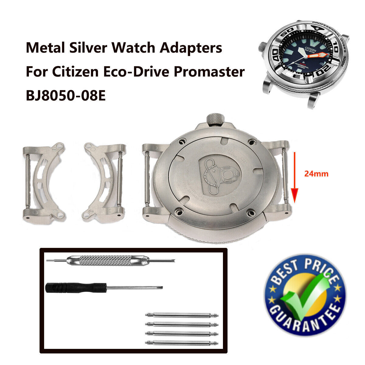 Silver brushed Finish adapter $ Citizen Ecozilla Autozilla Eco