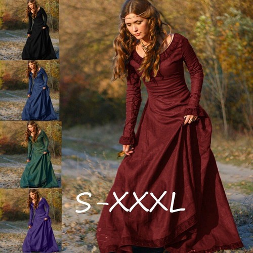 Medieval Renaissance Vintage Women Long 