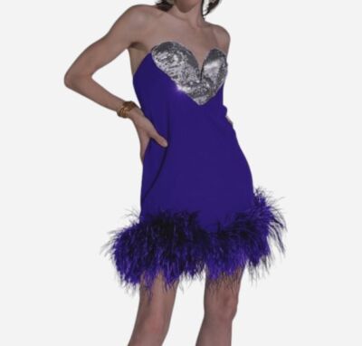 $1598 Nervi Womens Purple Strapless Heart Sequin Feather-Trim Mini Dress Sz 42 | eBay $1598 Nervi Womens Purple Strapless Heart Sequin Feather-Trim Mini Dress Sz 42 | eBay
