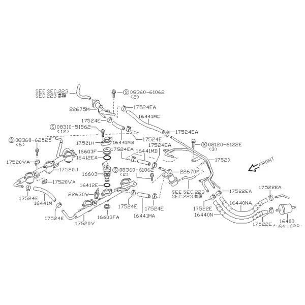 Sensor de temperatura de combustible genuino Nissan 300ZX 22630-V5001 Japón Infiniti J30 Foto 2 de 4