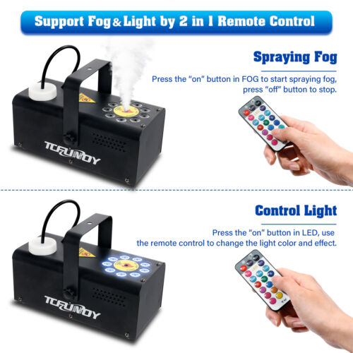 2x Fog Machine Halloween Party Smoke Machine 3 LED Stage Lights Effect 12 Colors - Picture 3 of 10