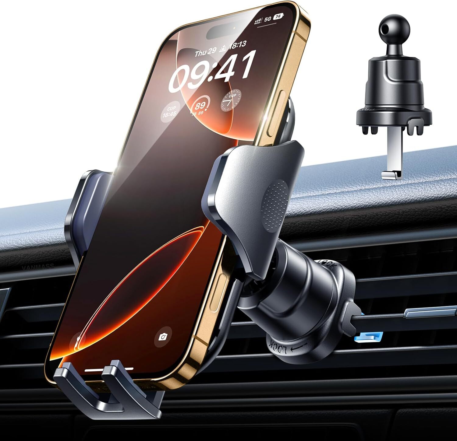 Car Phone Holder Mount 2024 Upgraded Car Vent Phone Mount Clip.-image