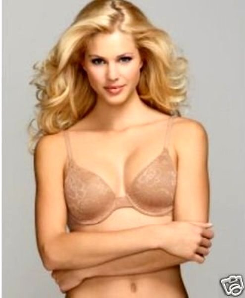 www.prominentresults.com :SB074 Calvin Klein NEW F2621 Perfectly Fit Chantilly Lace Overlay Soft Cups UW Bra