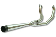 Harley Touring (1995-2016) 2-1 Raw Stainless Exhaust System with Turn-Out Tip |