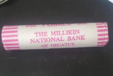 1975 D Bank Wrapped Roll Lincoln Cents from Millikin National Bank of Decatur IL