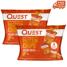 Quest Tortilla Style Protein Chips - Nacho Cheese (8 Bags)