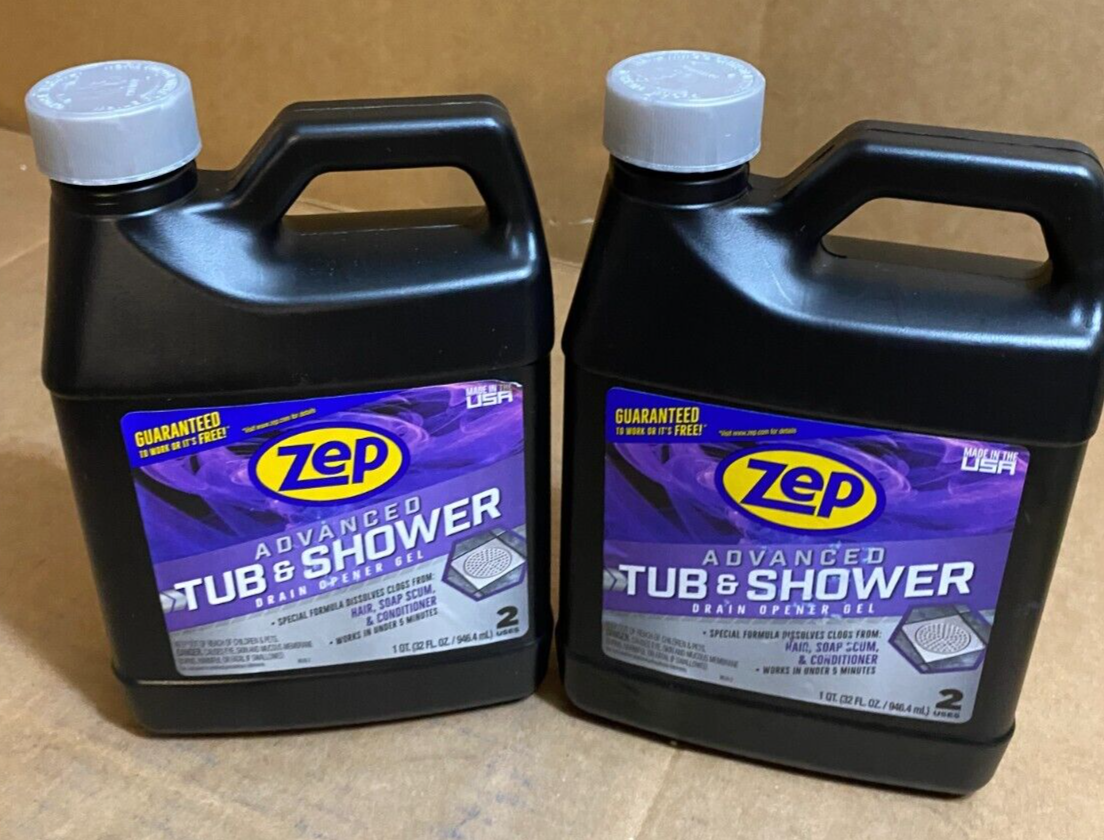 ZEP Advanced Tub and Shower Drain Opener Gel 32oz Drain Cleaner New 2 Pack eBay