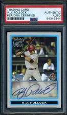 Aj Pollack PSA DNA Coa Signed 2009 Bowman Chrome Refractor Rookie /500 Autograph