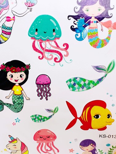 4pcs GLITTER Kids Cartoon Temporary Tattoo art stickers Waterproof Body/face - Picture 34 of 55