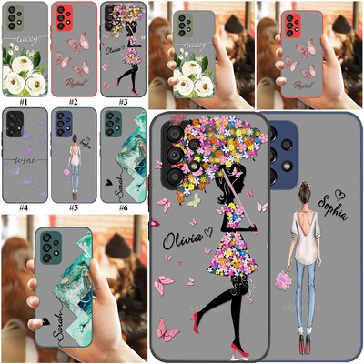 Personalised Design Name Case For Samsung Galaxy S23 A14 A54 Frosted Phone Cover