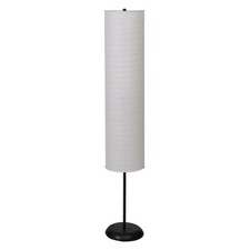 Collapsible Rice Paper Floor Lamp with Ivory Shade for Bohemian Home Decor