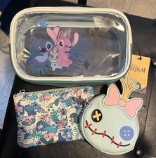 Disney Lilo and Stitch 3-Piece Cosmetics Bag Set New