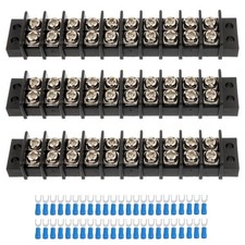 3PCS 10 Circuits Dual Row Screw Terminals Strip with 60PCS Connector | 10 Pos...