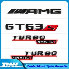 GT63S TURBO4matic+ Rot Schriftzug Emblem Set f&uuml;r Mercedes Benz GT AMG