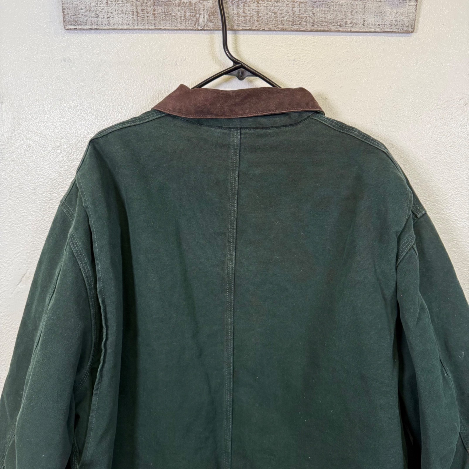 Carhartt C61 SPC Spruce Green Mens 2XL R Sherpa Lined Work  Jacket Canvas Chore thumbnail 17