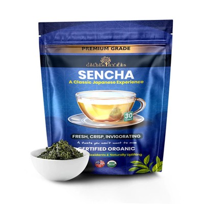Golden Herbs USDA Organic Japanese Sencha Green Tea   30 Tea Bags Packed in USA
