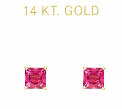 ECHTE 1,60 kt ROSA SAPHIR OHRSTECKER 14 K GOLD - kostenloser Bewertungsservice