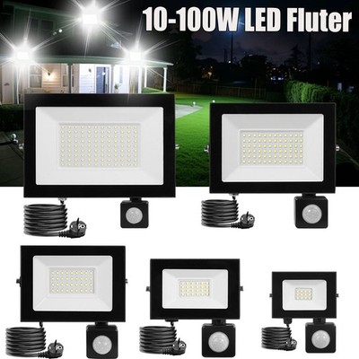 LED Fluter Außen Strahler mit Bewegungsmelder Lampe 10W 20W 30W 50W 100W IP65