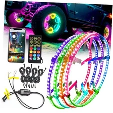 4PCS 15.5" Double Sided RGB LED Wheel Ring Lights with 15.5inch-Double Sided