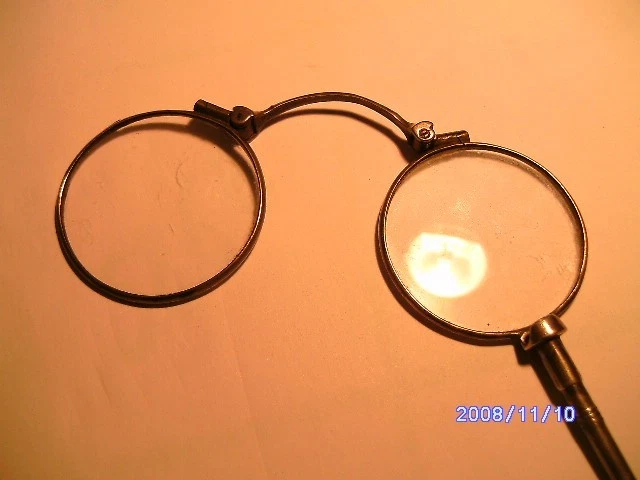 ancien face a main ,lorgnon,binocle,argent massif - Photo 4/4