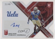 2017 Panini Elite Draft Picks Status Red Die-Cut 21/49 Fabian Moreau Auto 0c6