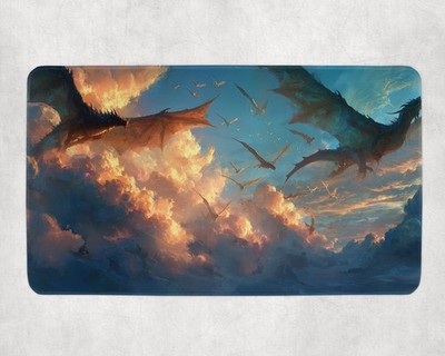 Tribal Dragon Themed Playmat   Kawaii Anime Style Gaming Mat for MTG, YuGiOh