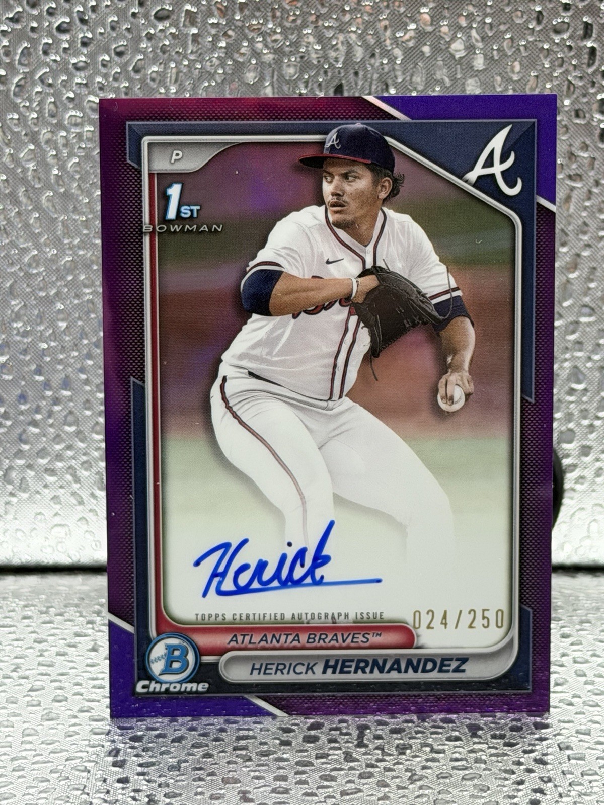 2024 Bowman Chrome Prospect Herick Hernandez Purple 1st Auto #CPA-HH /250