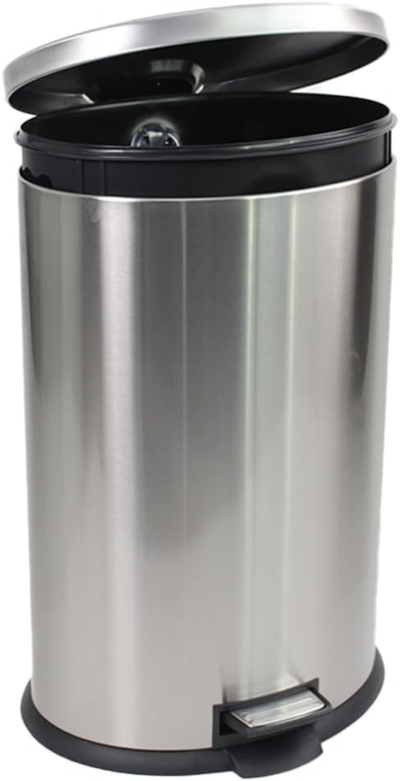 Trash Can with Lid - Assembled in USA 40 Liter/10.5 Gallon Stainless Steel Trash