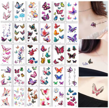 30PCS Butterfly Star Tattoo Stickers Kid Women Waterproof Tattoos Temporary DIY